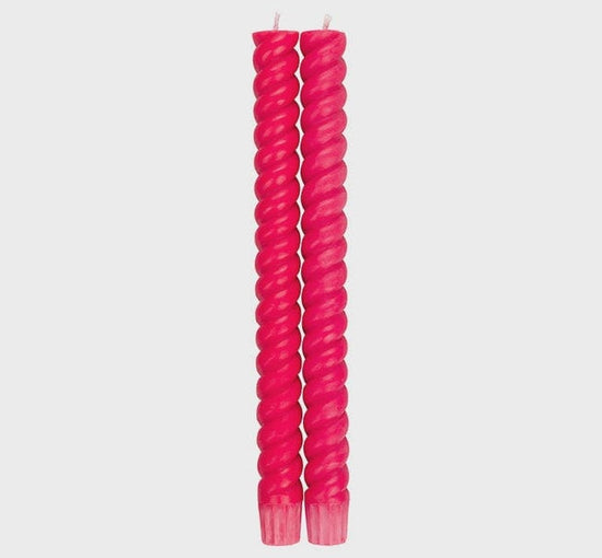 British Colour Standard Homewares British Colour Standard Spiral Solid Oriental Red Dinner Candles - 2 per pack