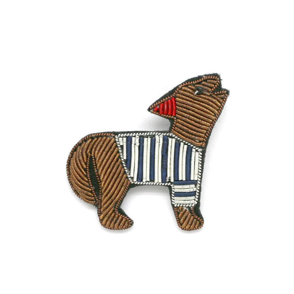 French Dog Embroidered Brooch - Precious Sparkle
