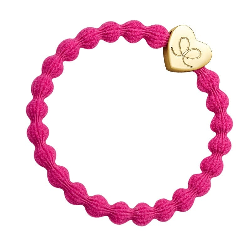 By Eloise Accessories By Eloise Bangle Band Gold Heart Fuchsia