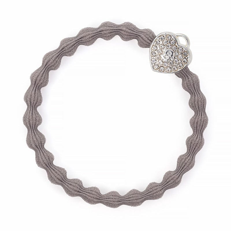 By Eloise Accessories By Eloise Bangle Band Silver Heart Lock Grey