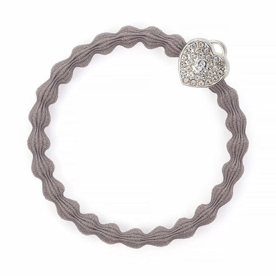 By Eloise Accessories By Eloise Bangle Band Silver Heart Lock Grey