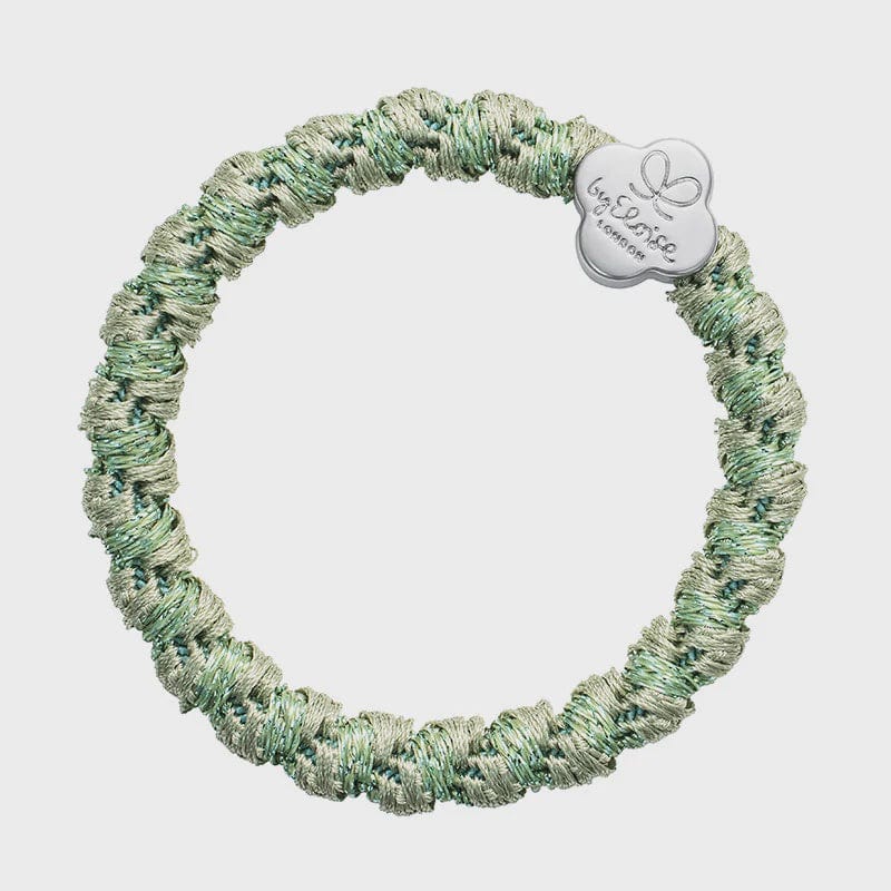 By Eloise Accessories By Eloise Bangle Band | Silver Quatrefoil | Woven Pistachio