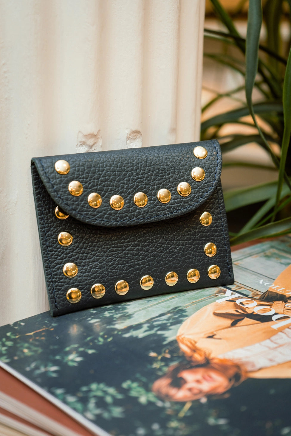 Cherry Paris Leina Leather Purse Navy
