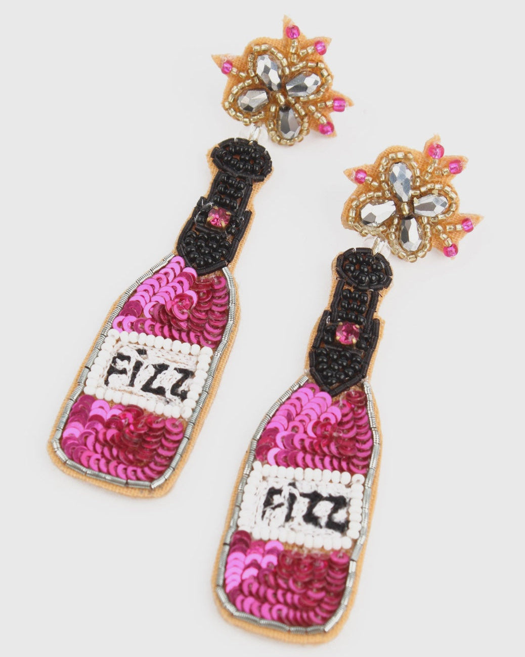 My Doris Pink Fizz Bottle Earrings