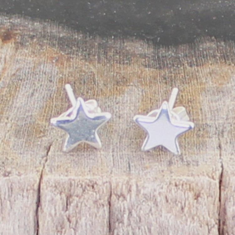 Suzie Blue Silver Star Stud Earrings