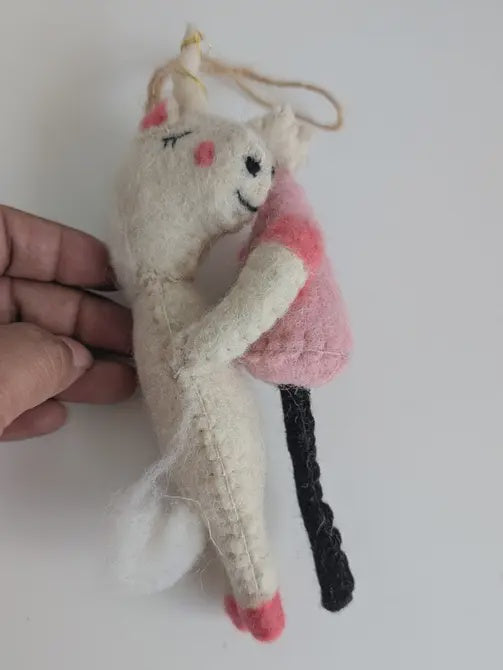Unicorn Felt Christmas Ornament Handmade - Precious Sparkle