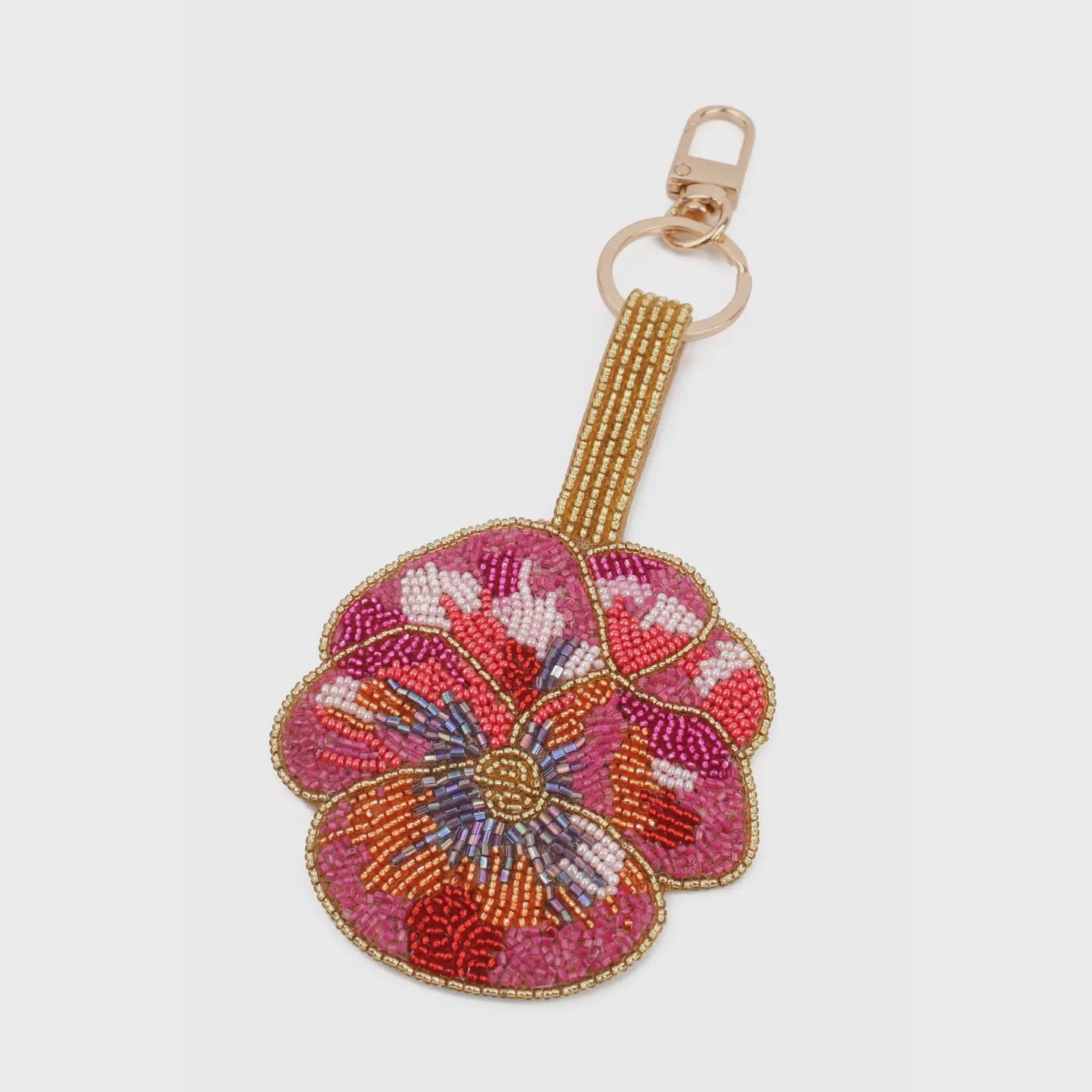 My Doris Pink Pansy Keyring/Bag Charm - Precious Sparkle
