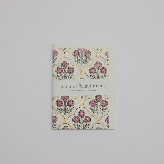 Paper Mirchi Hand Block Printed Greeting Card Trellis Pink Earth