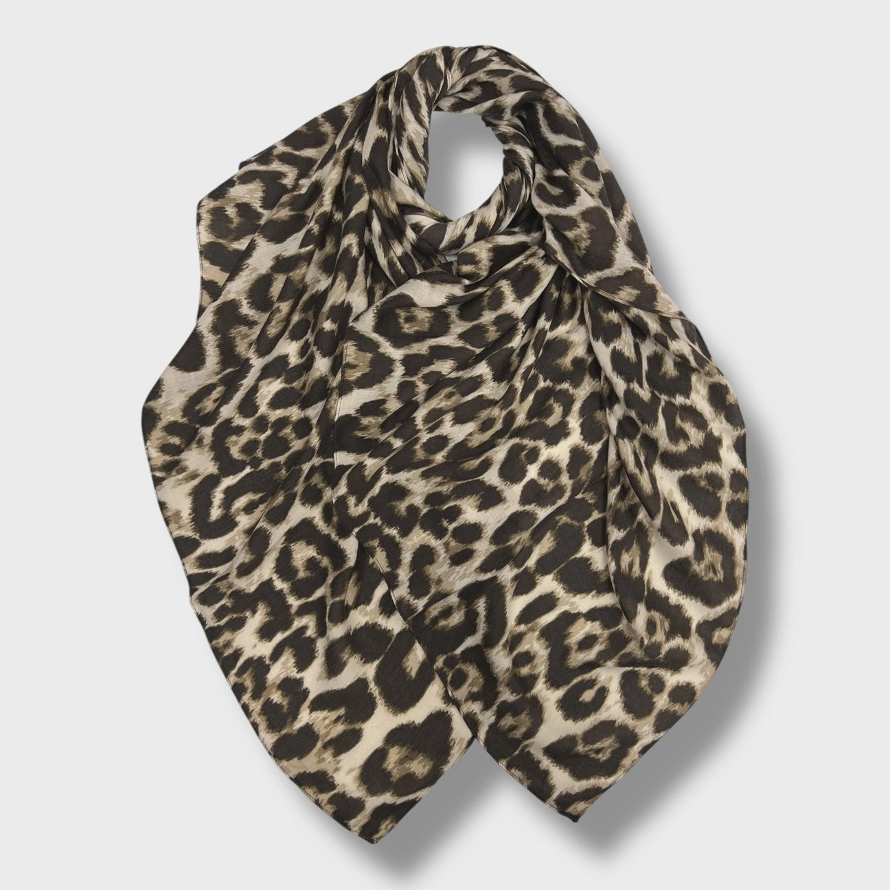 Classic Leopard Print Scarf Taupe - Precious Sparkle