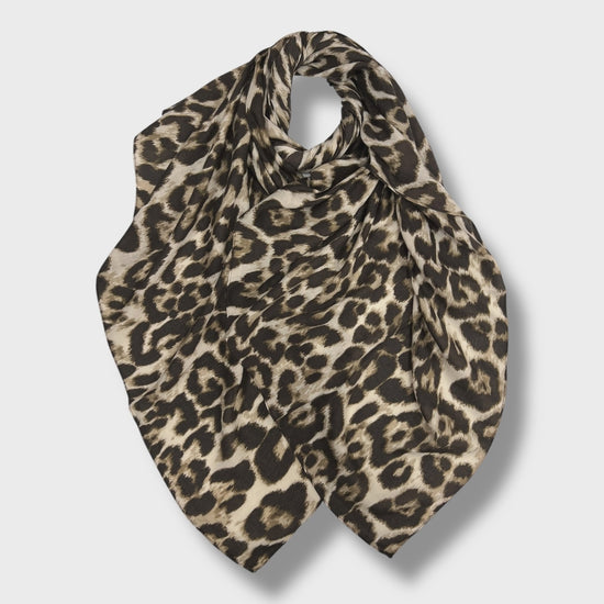 Classic Leopard Print Scarf Taupe - Precious Sparkle