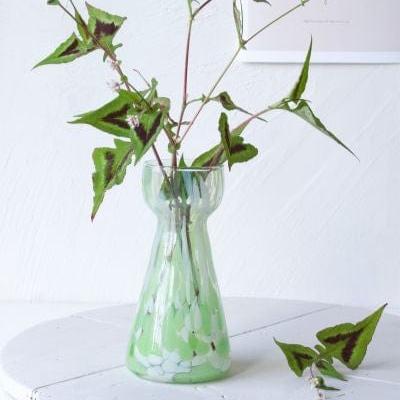 De Weldaad Homewares Green Glass Hyacinth Bulb Vase