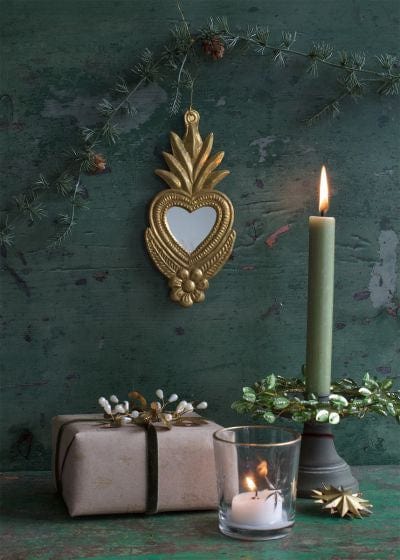 De Weldaad Homewares Heart Mirror with Flower