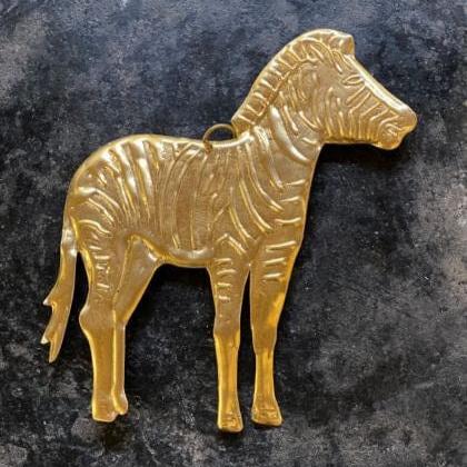 De Weldaad Homewares Zebra Gold Metal Ornament