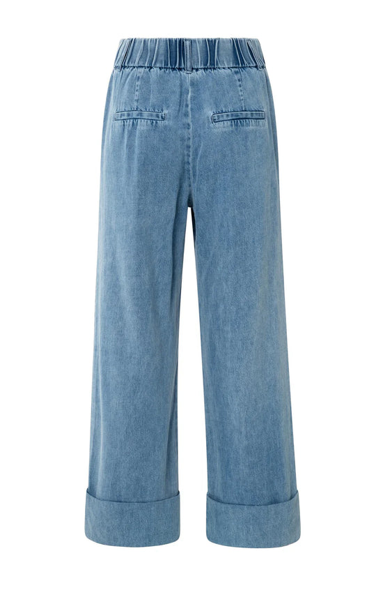 YAYA Denim Trousers with Turn-Ups - Precious Sparkle