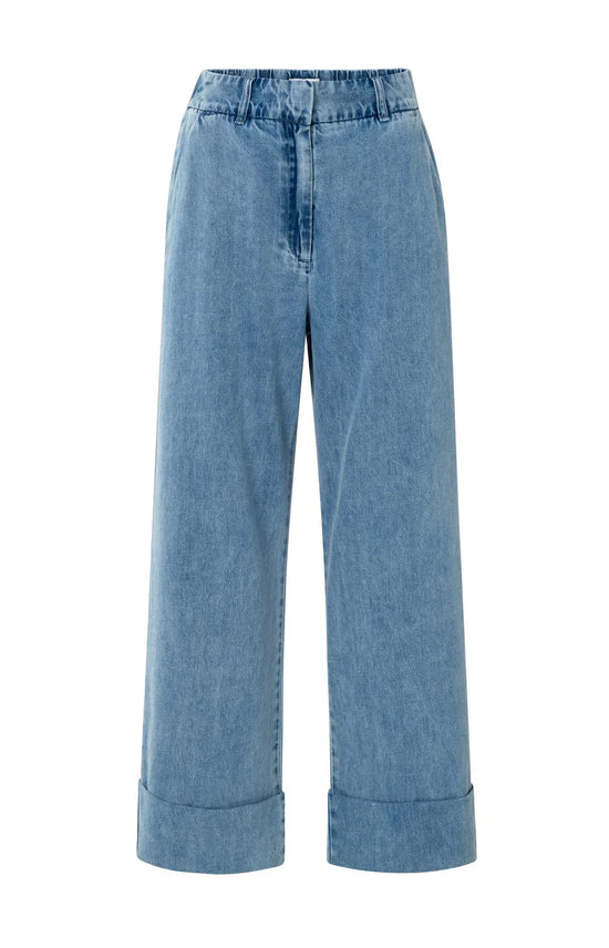 YAYA Denim Trousers with Turn-Ups - Precious Sparkle
