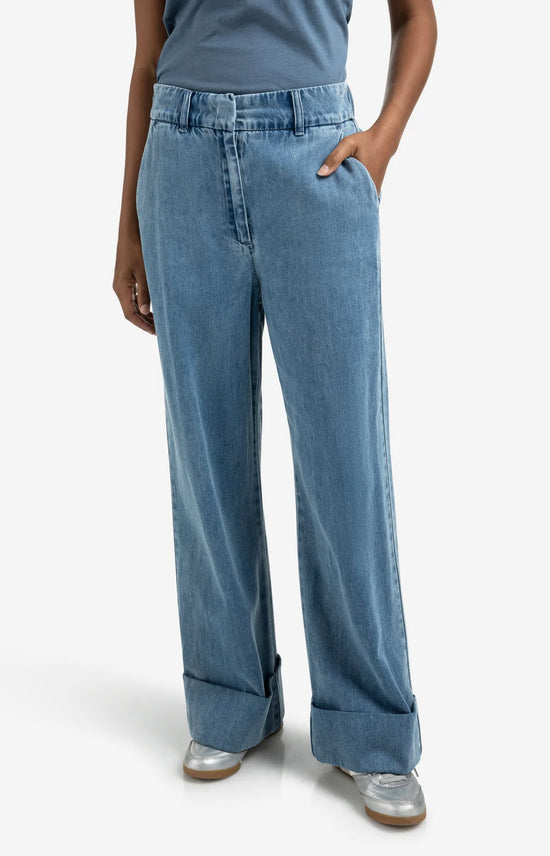 YAYA Denim Trousers with Turn-Ups - Precious Sparkle