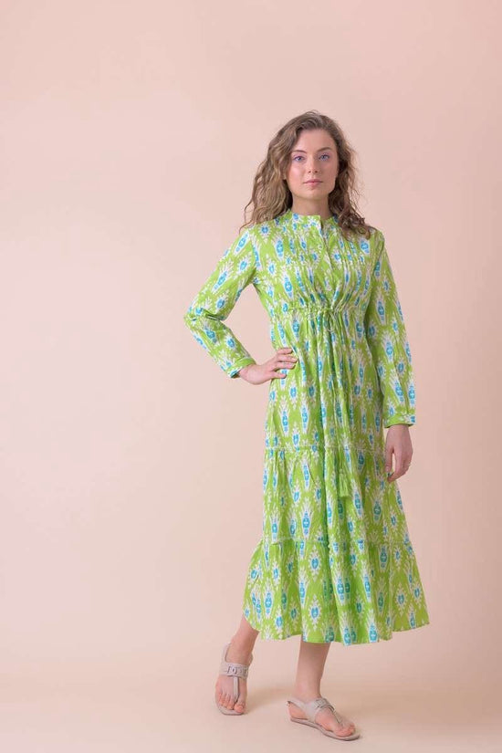 Dream Fashion Handprint Dream Apparel Corfu Dress Farsi Lime