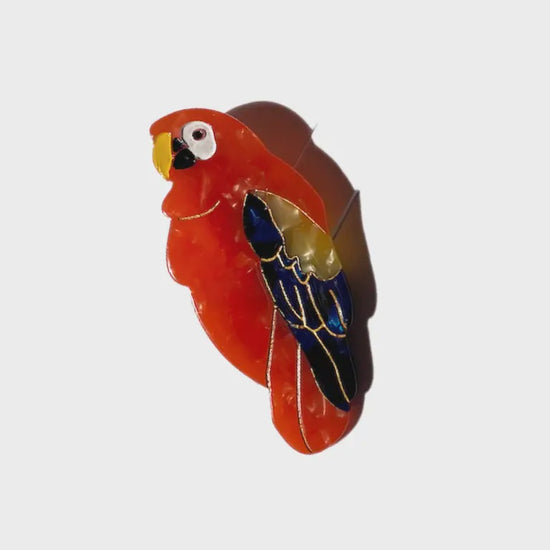 Hand-Painted Parrot Bird Barrette Hair Clip - Precious Sparkle