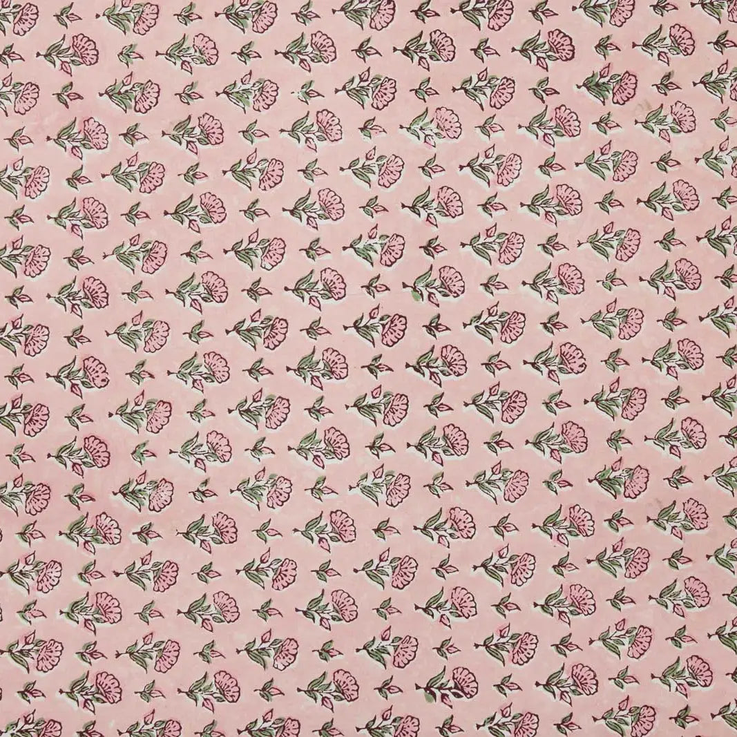 Paper Mirchi Block Printed Wrapping Paper Ditsy Floral Blush - Precious Sparkle