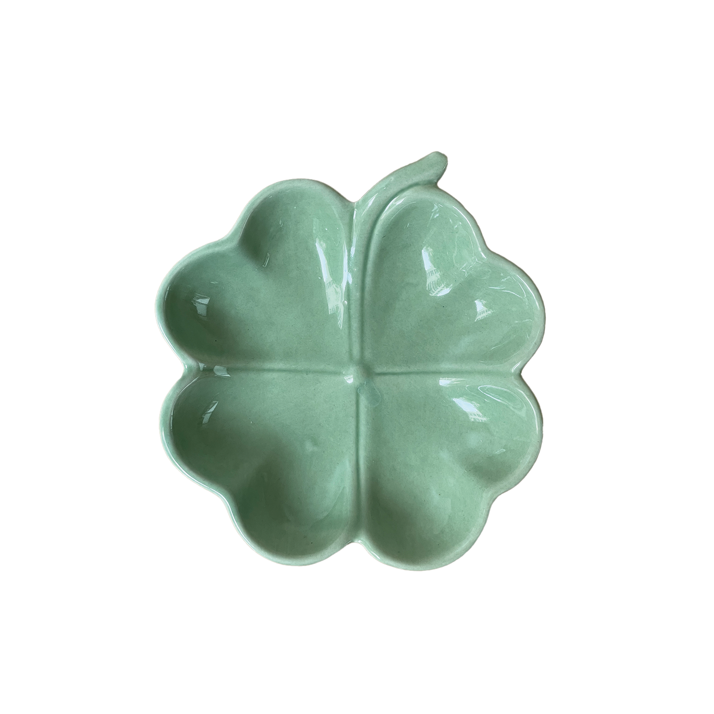 Green Clover Earthenware Dish