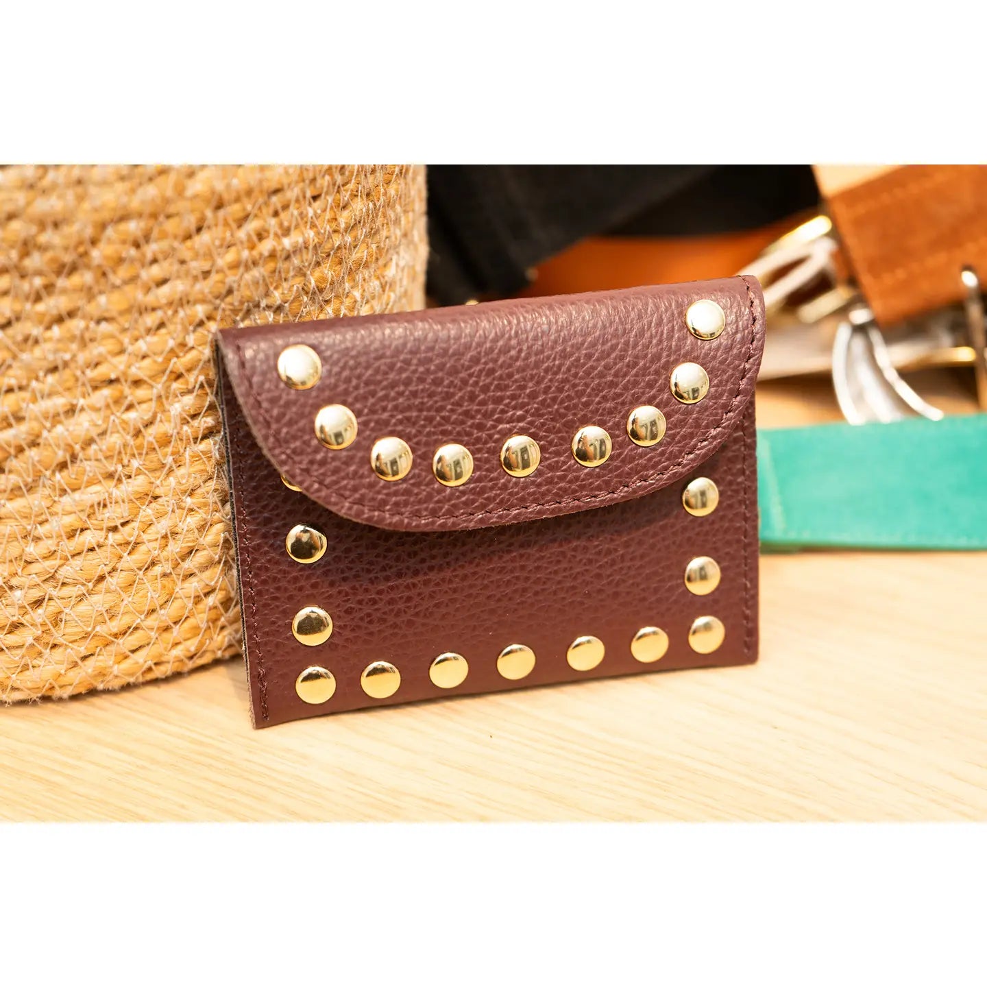 Cherry Paris Leina Leather Purse Bordeaux