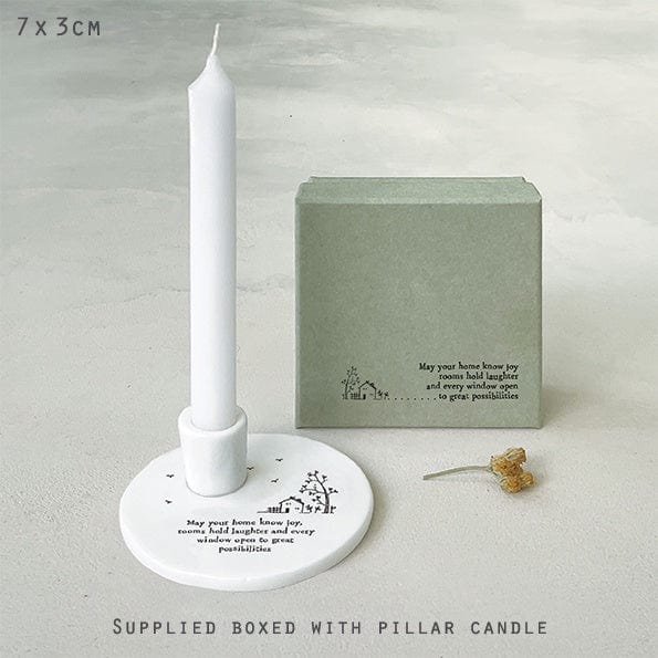 East of India Gifts East of India Candle Holder May Your Home Know Joy