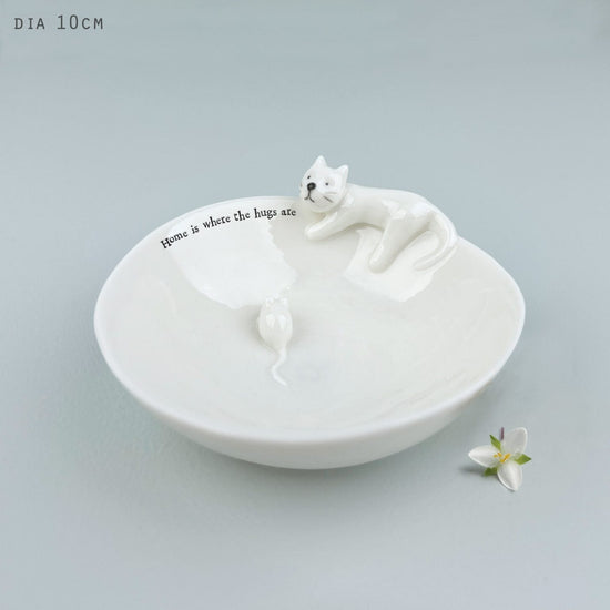 Load image into Gallery viewer, East of India Homewares East of India Animal Bowl Cat &amp;amp; Mouse

