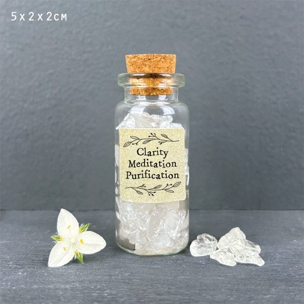 East of India Homewares East of India Bottle of Crystals Clear Quartz