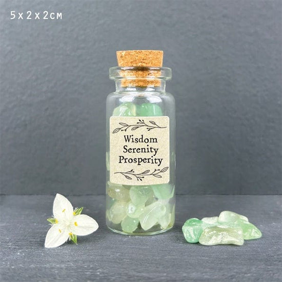 East of India Homewares East of India Bottle of Crystals Green Aventurine