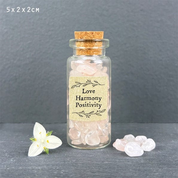 East of India Homewares East of India Bottle of Crystals Rose Quartz