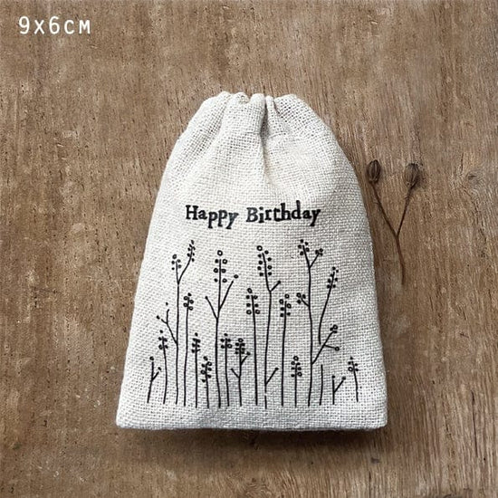 East of India Homewares East of India Drawstring bag- Happy Birthday