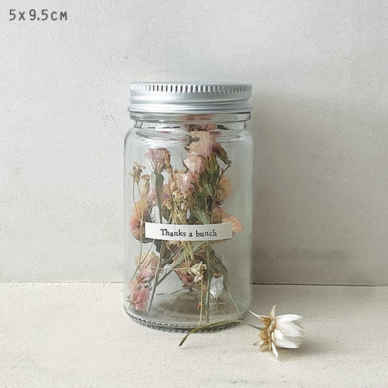 East of India Homewares East of India Dried Flowers in a Jar Thanks