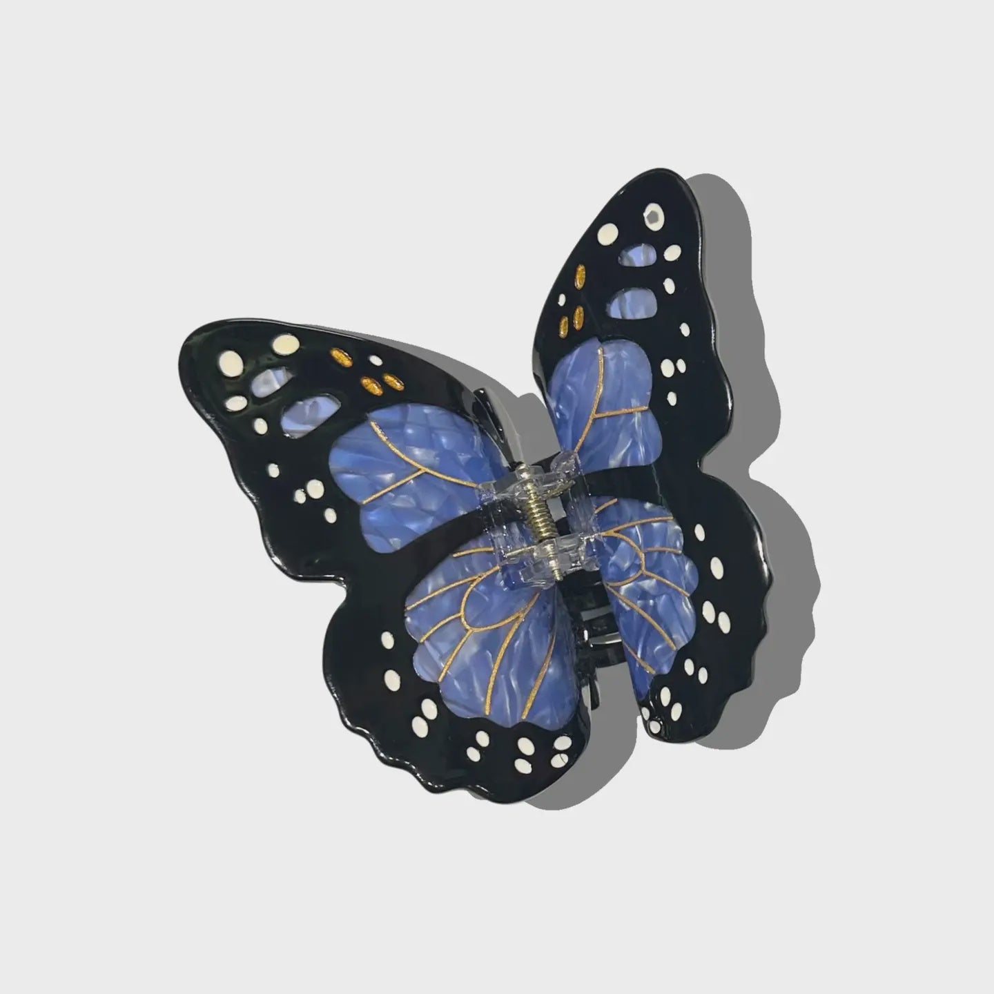 Hand-Painted Blue Butterfly Claw Hair Clip