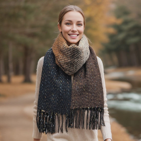 Sabe Speckled Thick Winter Scarf Neutrals - Precious Sparkle