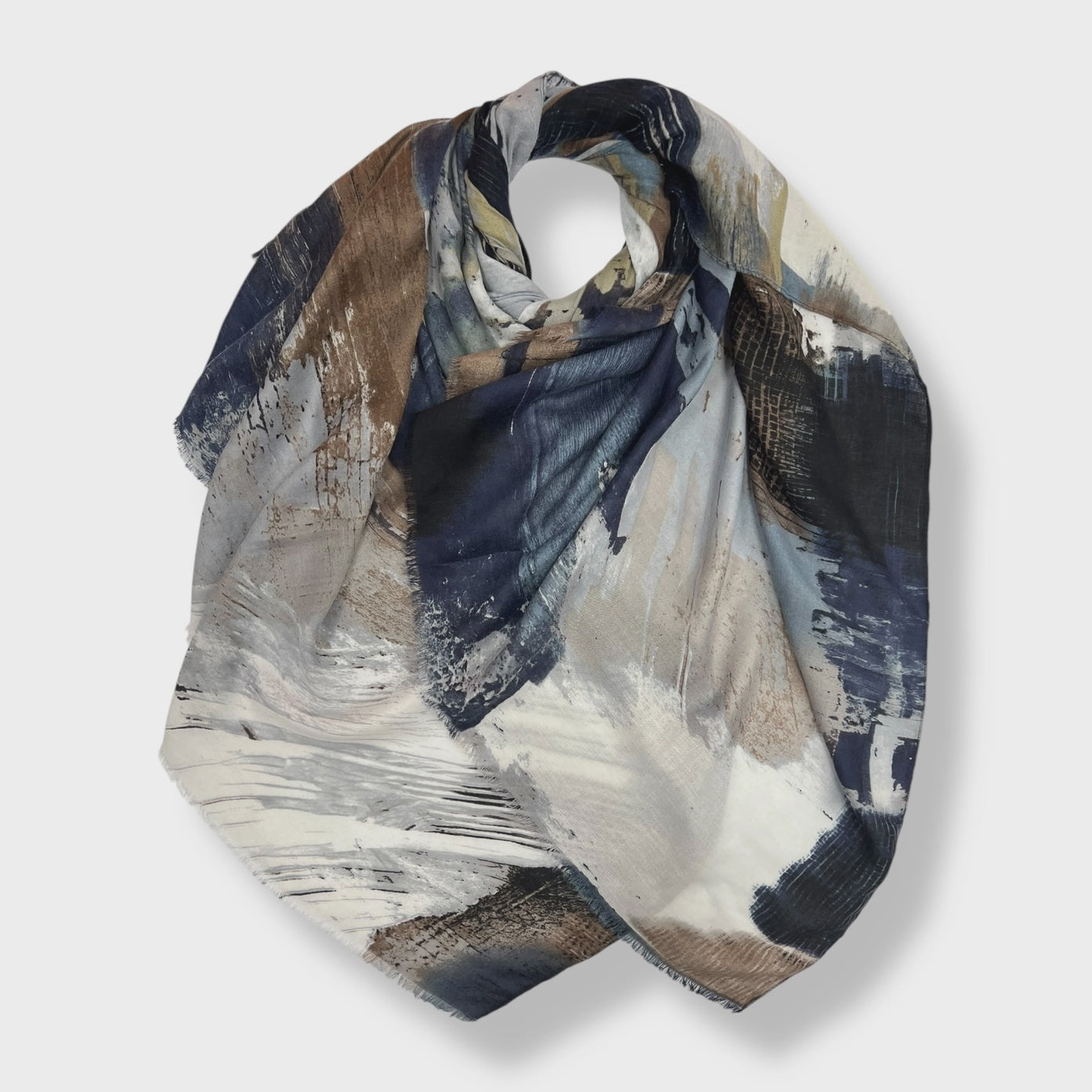 Abstract Painting Scarf Navy - Precious Sparkle