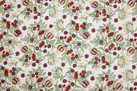 Paper Mirchi Block Printed Wrapping Paper Pomegranate  Cherry - Precious Sparkle