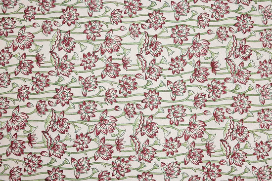 Paper Mirchi Block Printed Wrapping Paper Lotus Cherry - Precious Sparkle
