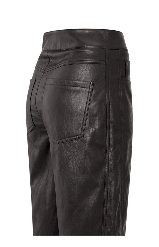 YAYA Faux Leather Trousers Anthracite Brown - Precious Sparkle