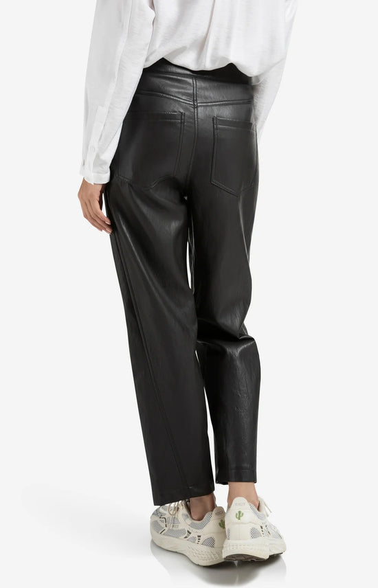 YAYA Faux Leather Trousers Anthracite Brown - Precious Sparkle