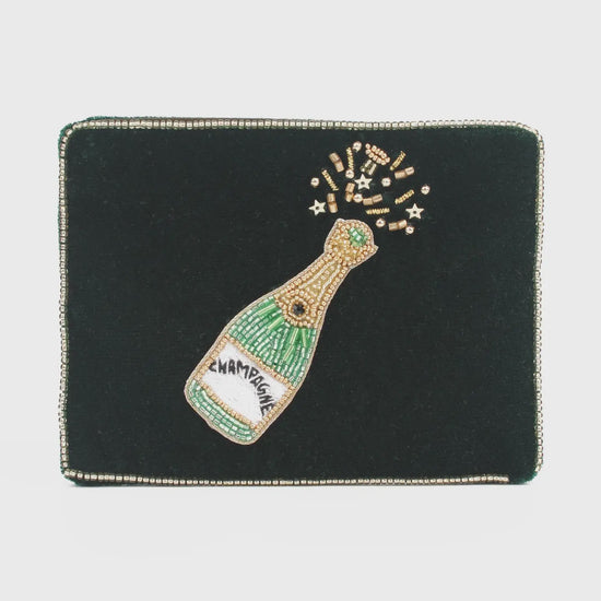 My Doris Green Champagne  Small Velvet Pouch - Precious Sparkle