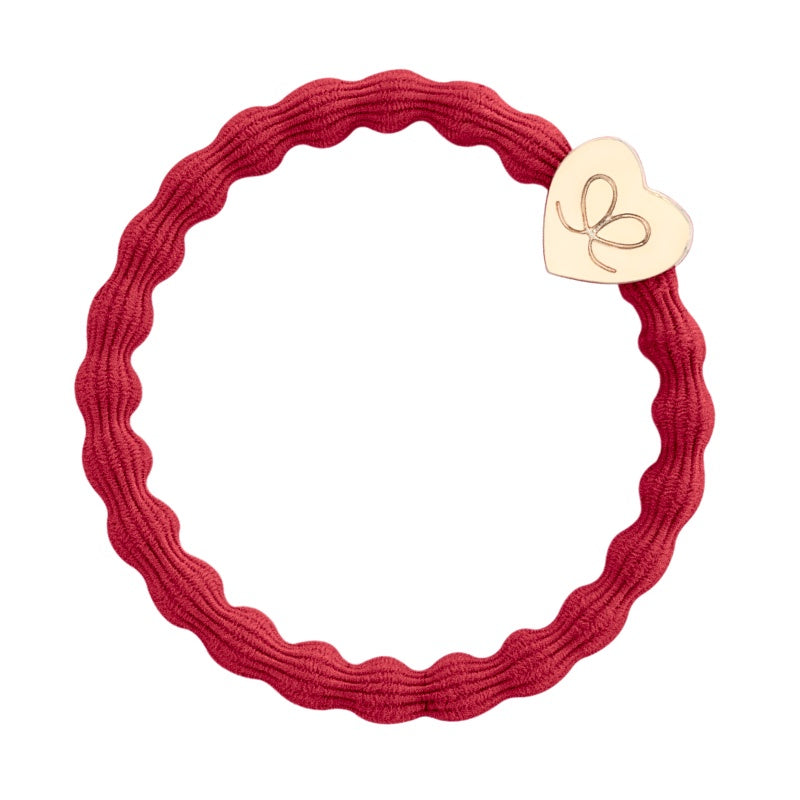 By Eloise Bangle Band | Gold Heart Cherry Red