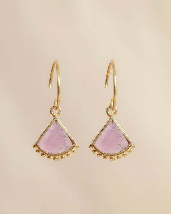 muja juma Zulu Gold Earrings Amethyst - Precious Sparkle