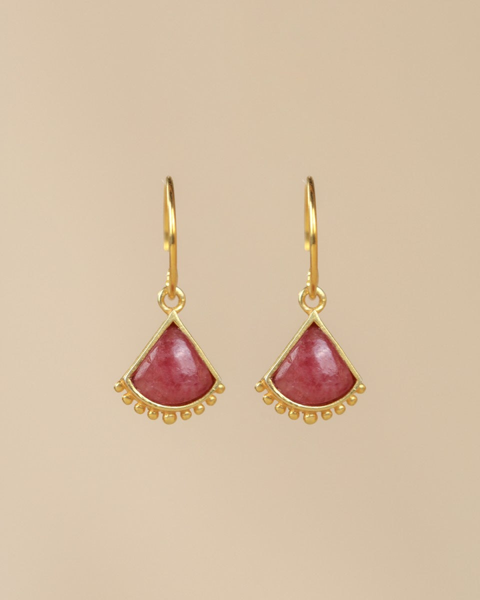 muja juma Zulu Gold Earrings Rhodonite - Precious Sparkle