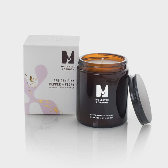 Holistic London Homewares Holistic London African Pink Pepper + Peony Scented Candle