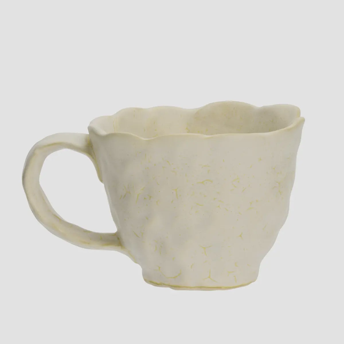 Madam Stoltz Stoneware Mug Light Yellow - Precious Sparkle