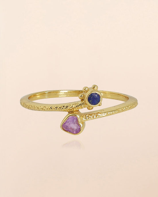 muja juma Arcturus Ring Amethyst Heart - Precious Sparkle