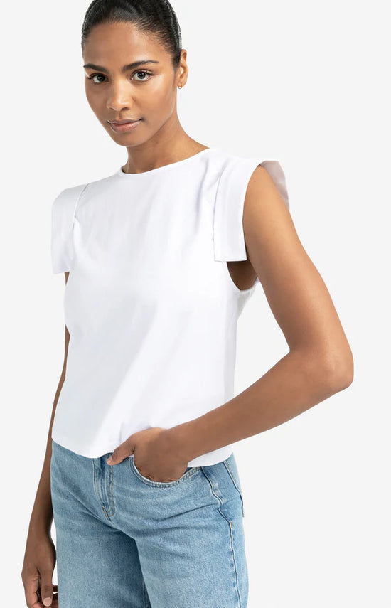 YAYA Jersey Top Fixed Turn Up Sleeves - Precious Sparkle