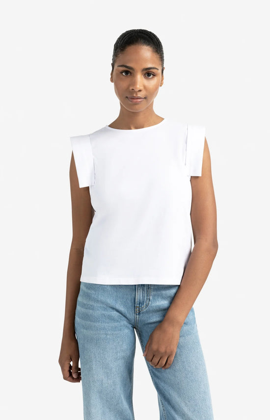 YAYA Jersey Top Fixed Turn Up Sleeves - Precious Sparkle