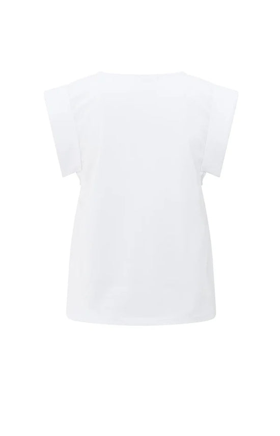 YAYA Jersey Top Fixed Turn Up Sleeves - Precious Sparkle