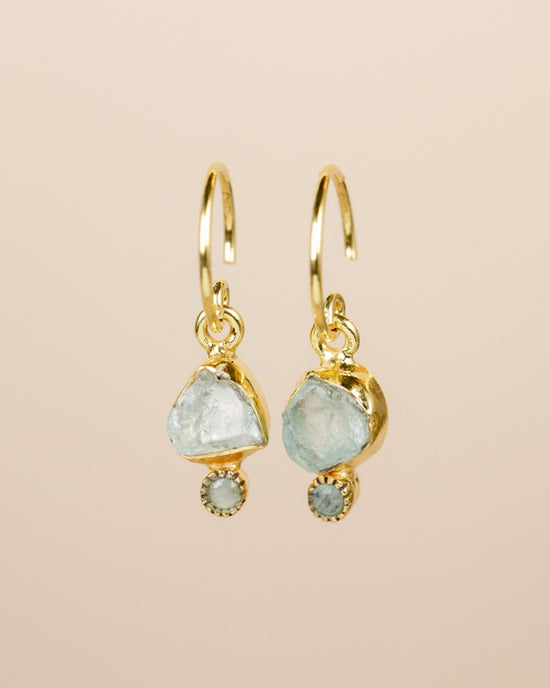 muja juma Mazarine Gold Earrings Aquamarine - Precious Sparkle